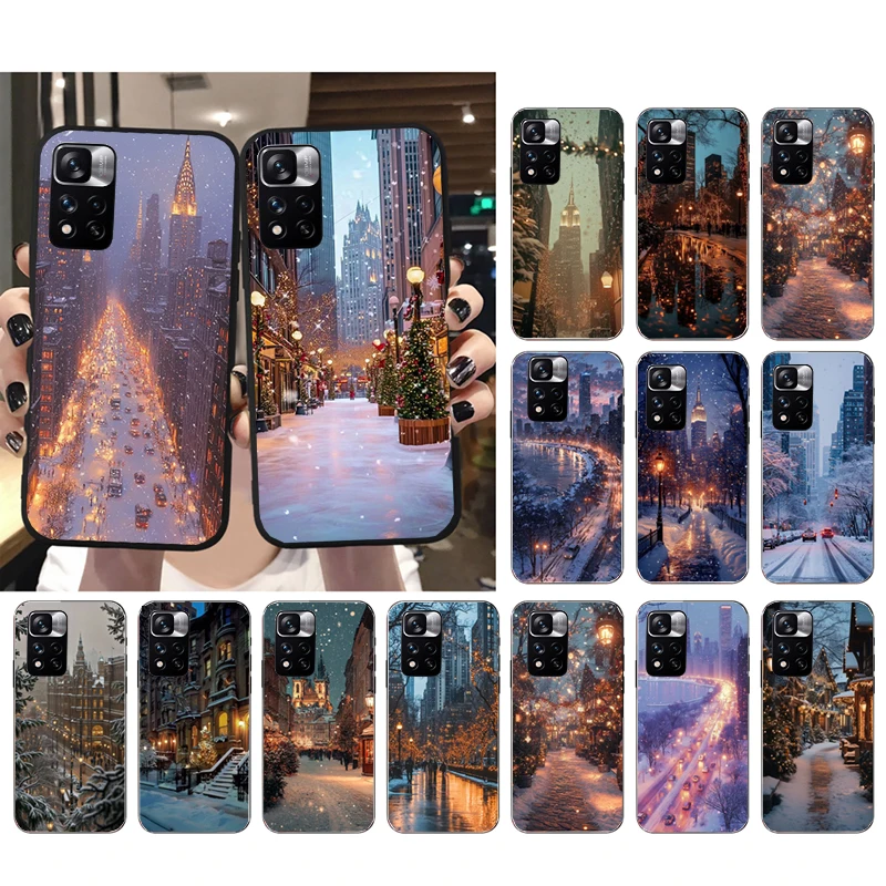 

Phone Case For Xiaomi Redmi note 14 Pro 14 13 12 11 10 Pro 14S 12S 11S Redmi 14C 13C 10 Winter Snow Light Sceneary