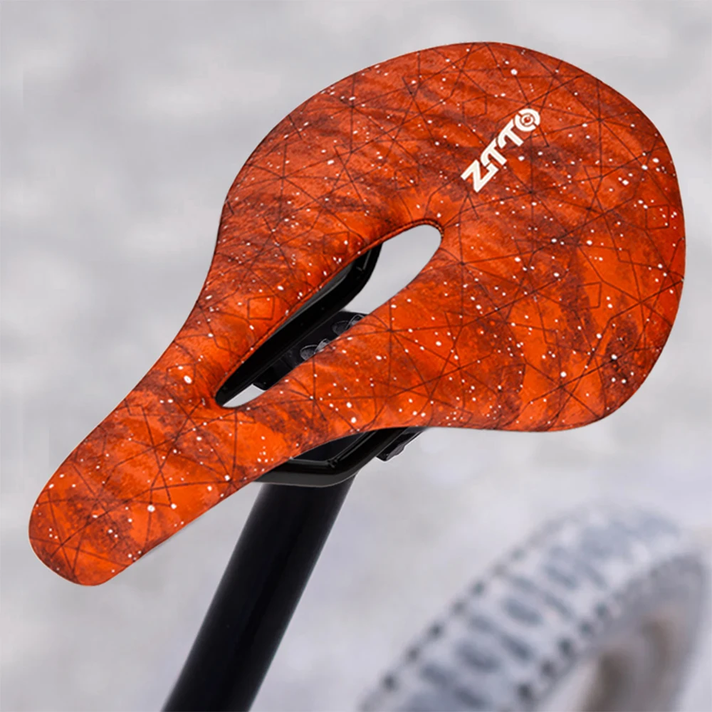 

ZTTO Velvet Matte Surface MTB Bicycle Saddle Breathable PU Leather Cushion Steel Bow Mountain Road Bike Seat Soft Cycling Racing