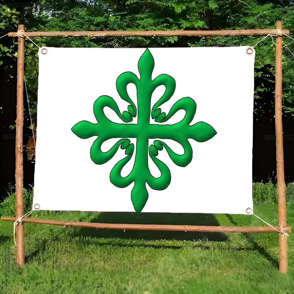 medieval knight banner A-Order of Alcantara Flags Daily four ring borderless design indoor outdoor decor easy hang install