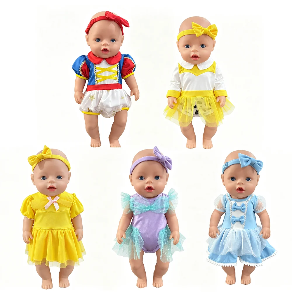 43CM Cute doll Jumpsuit with Matching Headband, Children's Favorite Holiday Gift, doll Costume, doll Accessories
