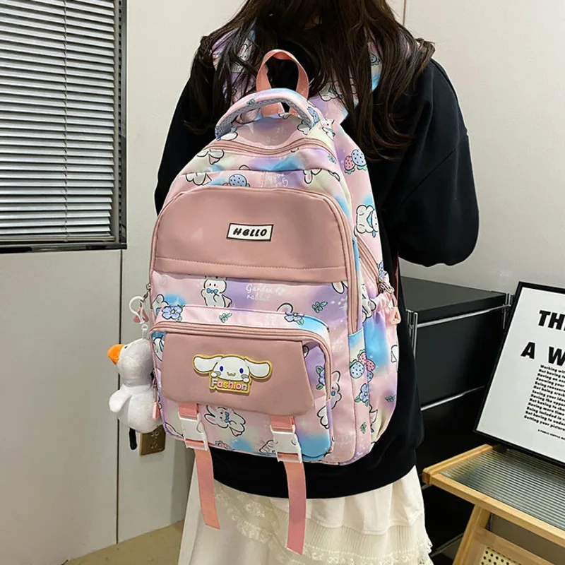 

Miniso Cinnamoroll Kawaii Students Backpack Cute Sanrio Kids Shoolbags Large Capacity Casual Bookbags Back To School Girls Gifts