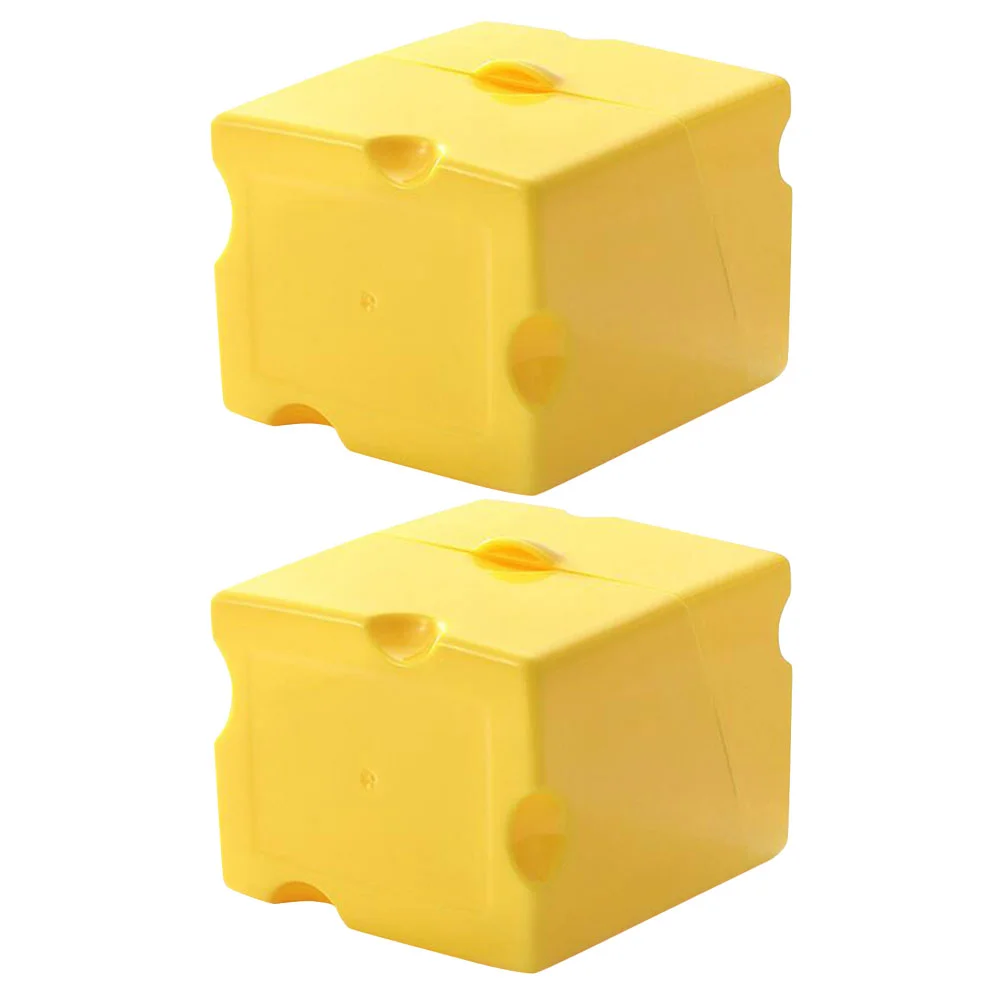 

2 Pcs Cereal Dispenser Cheese Crisper Storage For Fridge Containers Tray Bacon Household Boxes Yellow Baby