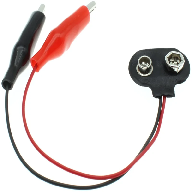 10 قطعة 9 فولت مشبك بطارية موصل مقاطع الطاقة تيار مستمر جاك التمساح المفاجئة محول سلك حامل كابل الرصاص المقبس التوصيل برميل