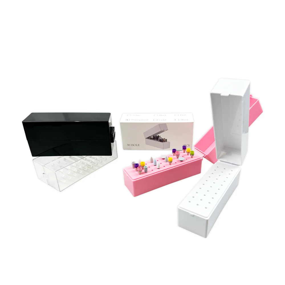 30 Holes Plastic Dental Bur Organizer Endo File Holder Dentistry Drill Grinding Head Disinfection Case Instrument Storage Box