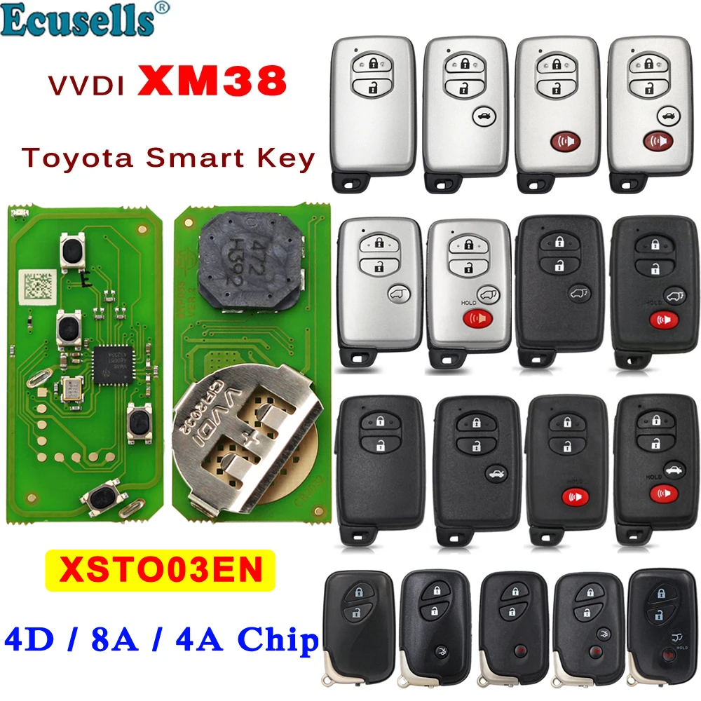 Xhorse VVDI XM38 Smart Key XSTO03EN Universal TOY.T Remote Key 8A 4D 4A for Toyota Lexus Support 0140 3370 A433 F433 0120 0020