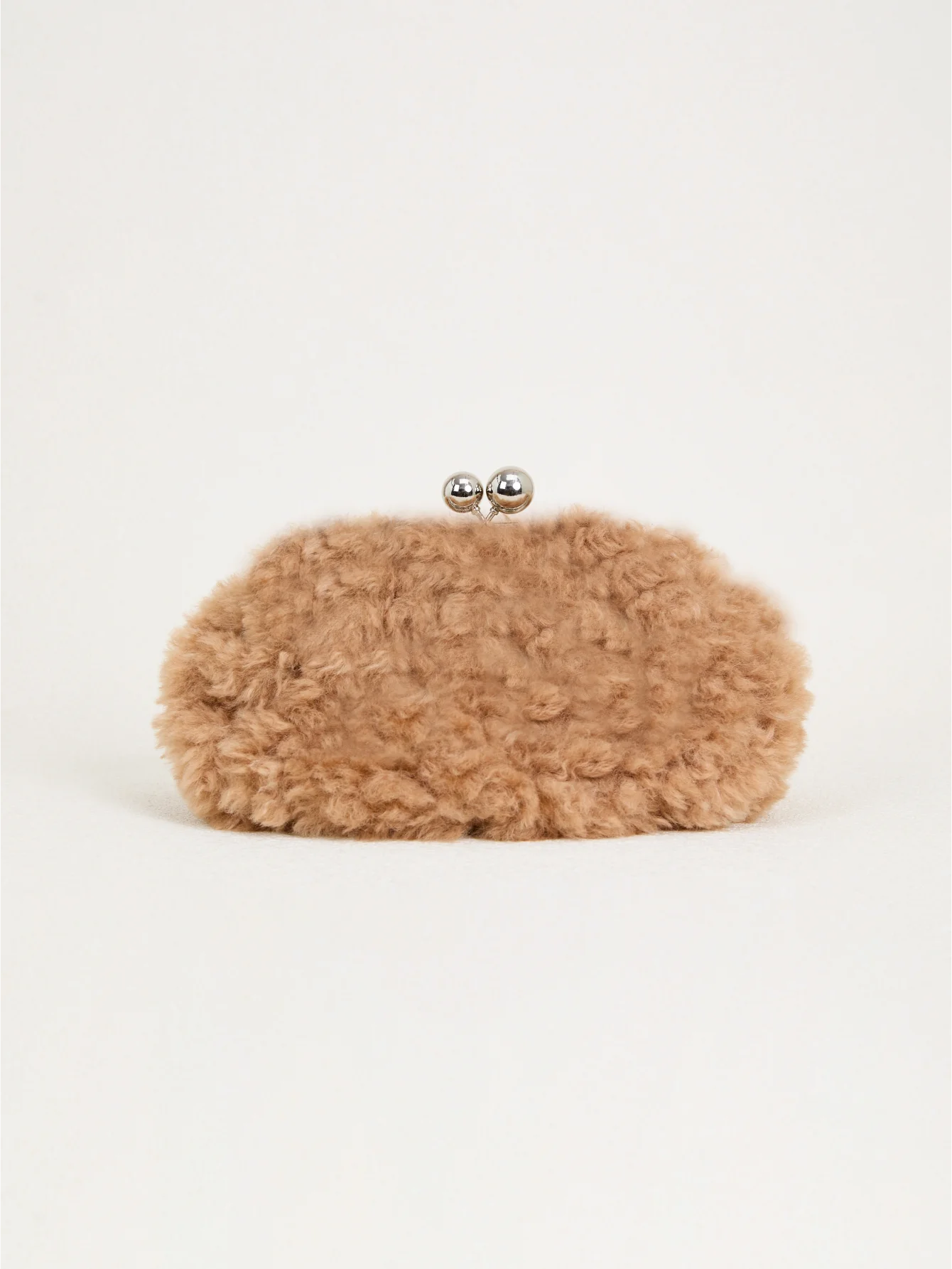 Women faux Fur pouch bag camel baby pink winter warm clutch purse with chain crossboday