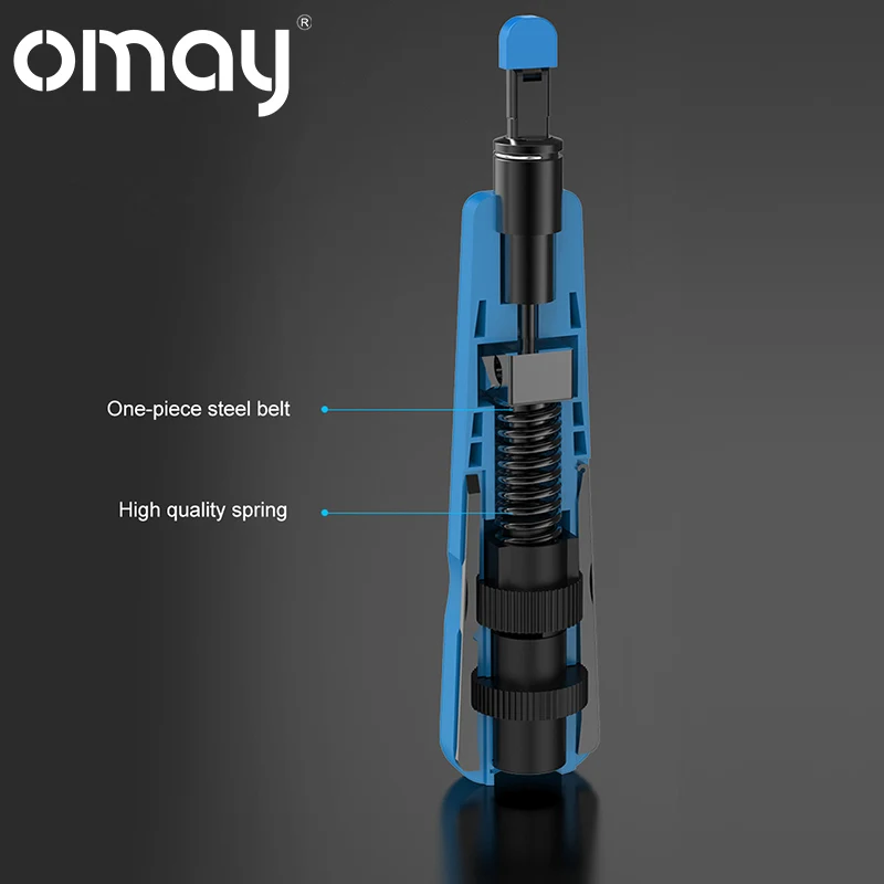 OMAY 110 Type Punch Down Tool Multi-function Network Cable Module Tool with Two Blades Telephone Impact Terminal Insertion Tools