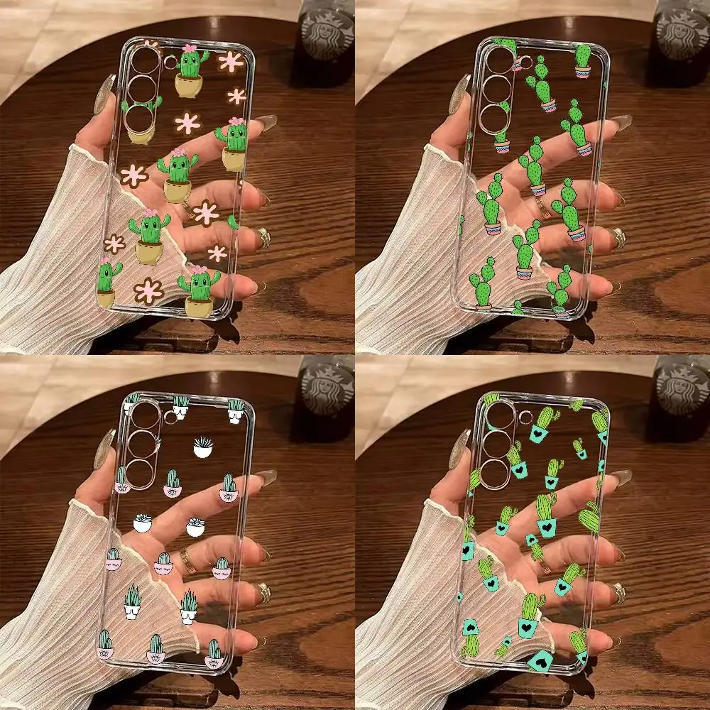 

Cactus Succulents Transparent Shockproof Phone Case For Samsung GalaxyA13,21s,22,31,32,52,53,71,72,73