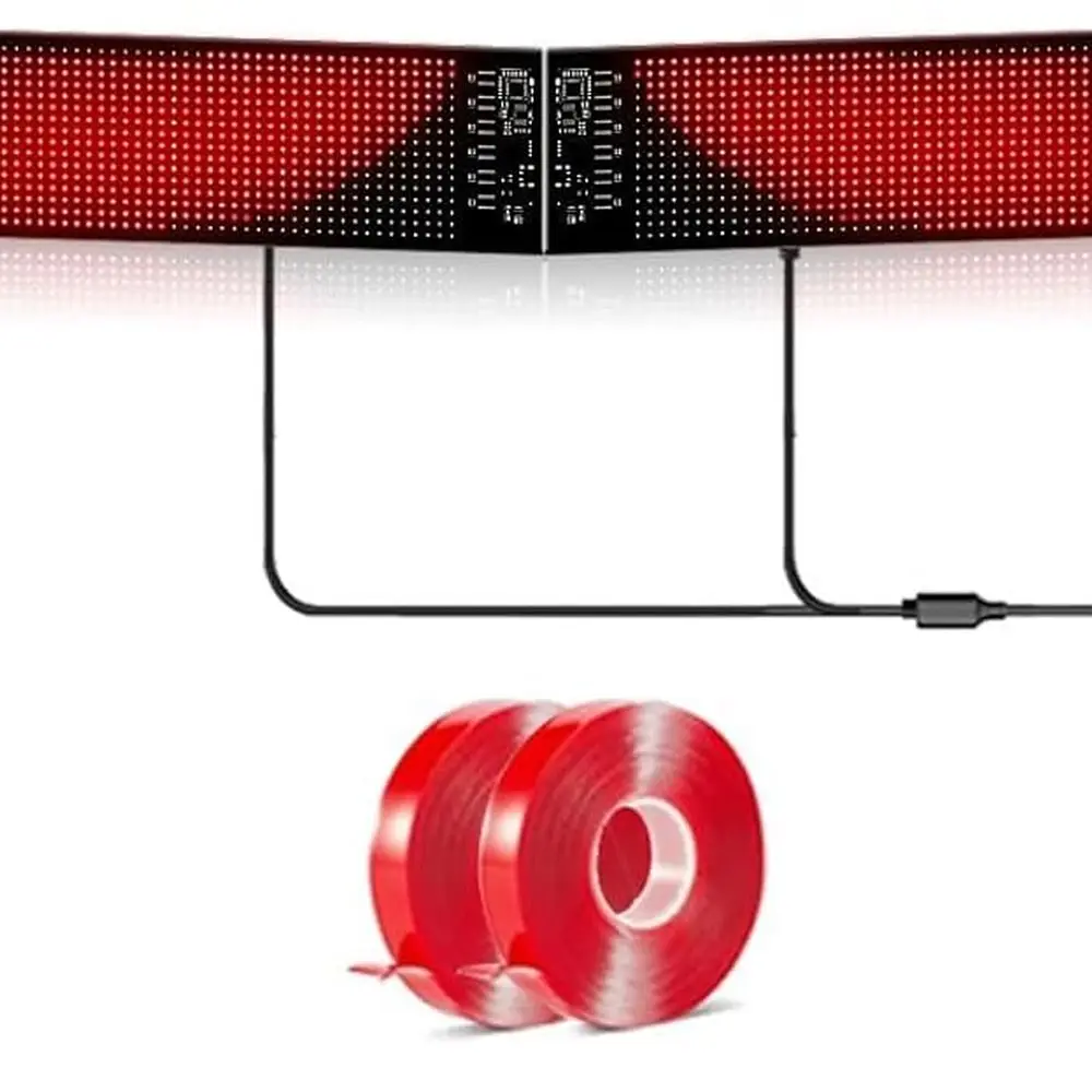 Display per parabrezza a LED programmabile 23,42 per auto, SUV e camion: luci per auto personalizzate alimentate tramite USB, controlate a distanza/app