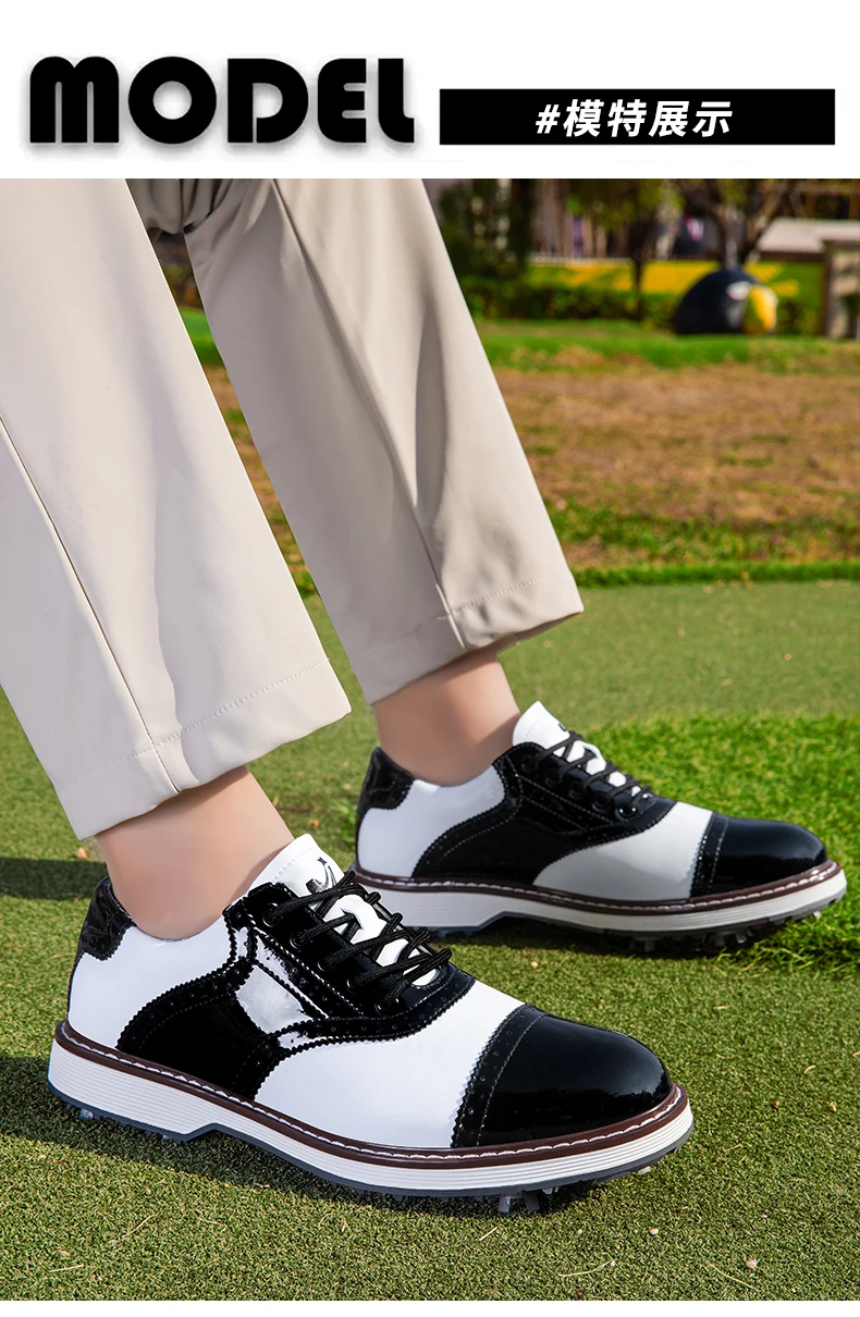 2026 Neue Professionelle Herren-Golfschuhe mit Spikes Wasserdicht Atmungsaktiv Rutschfest Bequeme Outdoor-Sport-Golf-Sneaker – Detail 11