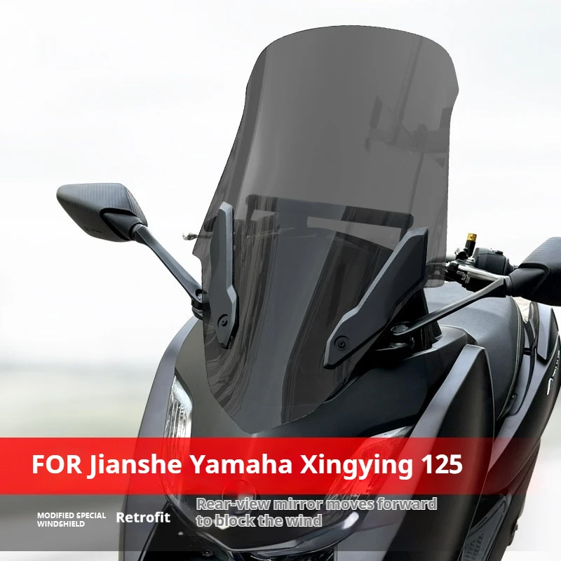 Modified Transparent Windscreen With Mirror Relocation For Jianshe Yamaha Xingying 125