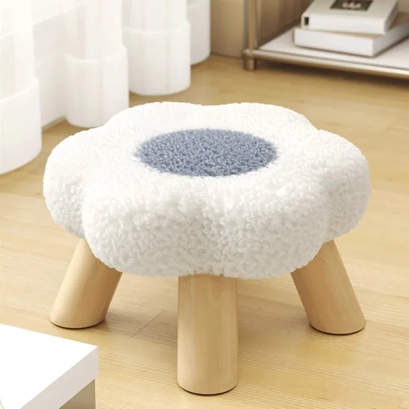 Soft-textured Small Stool, Home Living Room Low Bench, Small Chair, Shoe Changing Stool, Creative Seating Cushion for Children