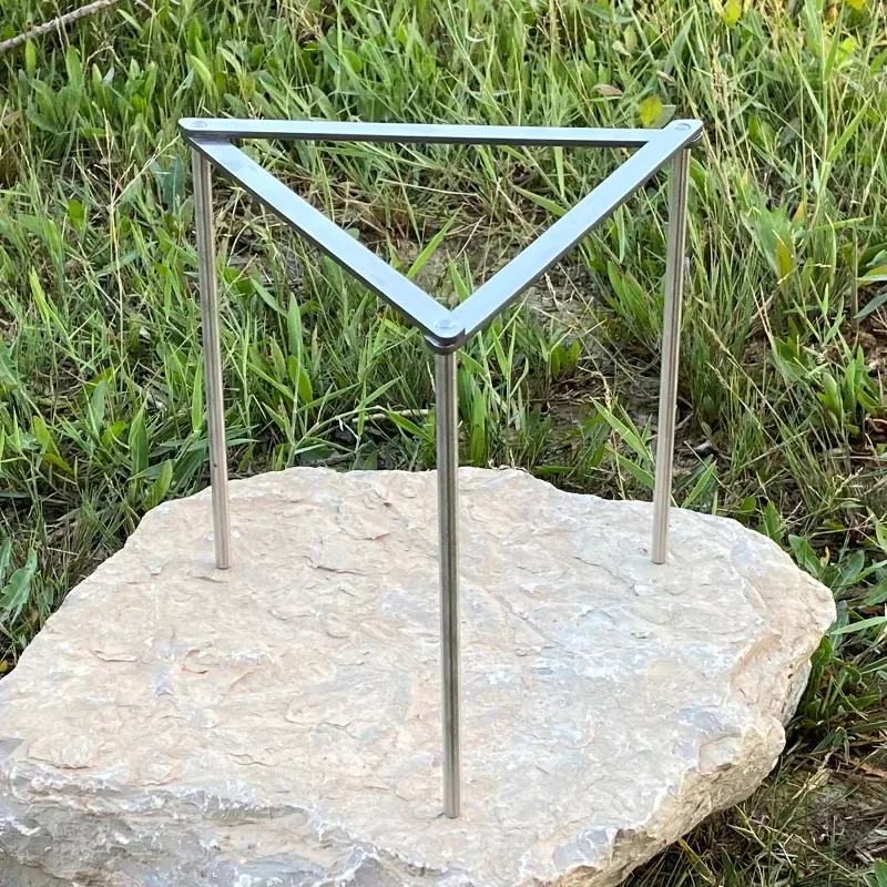 New Camping Pot Rack Stainless Steel Outdoor Stove Rack Hiking Bonfire Stand Portable Triangle Pot BC Holder
