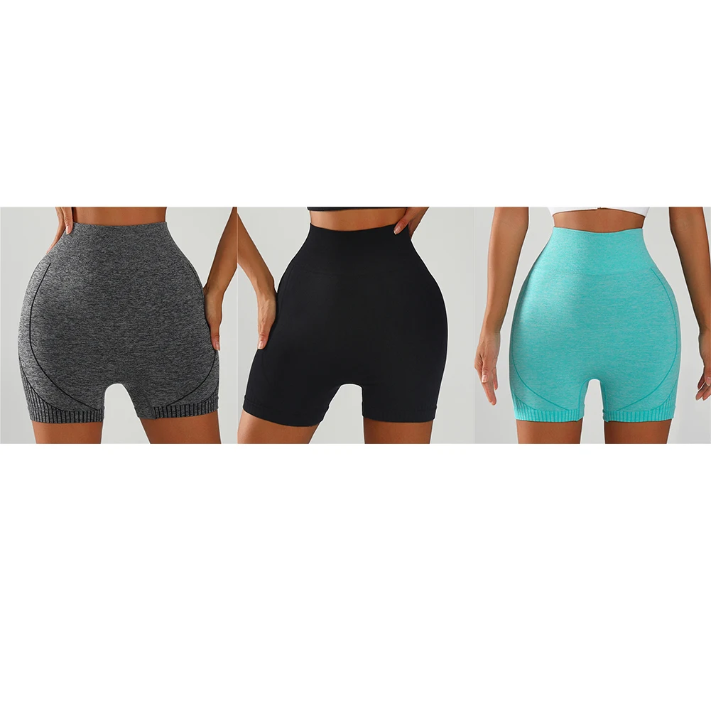 Waist 56cm, Hips 64cm, Length 34cm High Waist Fitness Shorts Brand New Condition Medium Stretch Elasticity Outdoor Workouts