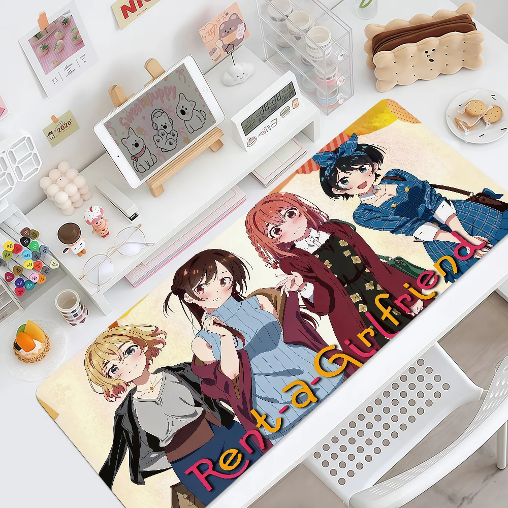 Kawaii Rent A Girlfriend Mouse Pad Large Non-slip Lockedge Desktop Computer Desk Mat Keyboard MousePad Office Gamer Student Gift
