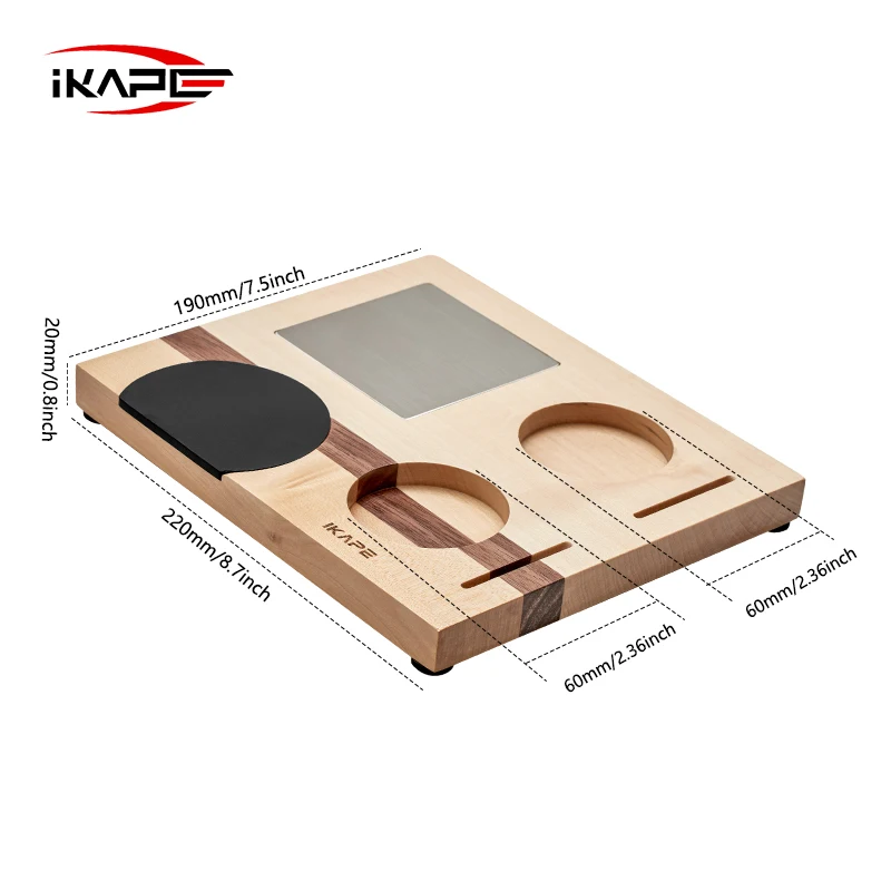 Imagem -03 - Ikape-espresso Tamper Base Acessórios Espresso Caixa Organizadora Compatível com Todos os Tamanhos Acessórios de Marca Maple e Noz