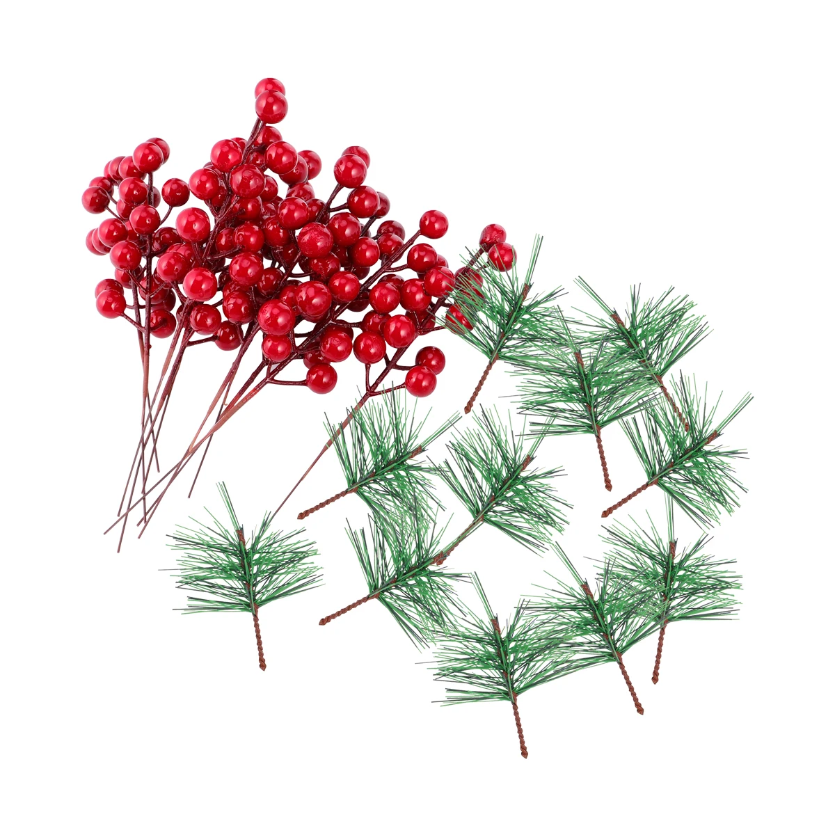

20 Pcs Garlands Simulated Berries Pine Needle Bouquet Gift Wrapping Berry Froth Decorations Christmas Ornament Red Branches