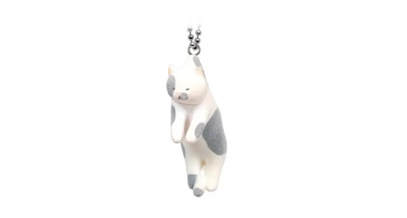 Qualia-Kapselspielzeug Tsumada Neko 3, Maskottchen, flockige Prise, Katzen-Kugelkette, süßes, fleckiges, zweifarbiges, exotisches Kurzhaar-Tonkinese-Kätzchen