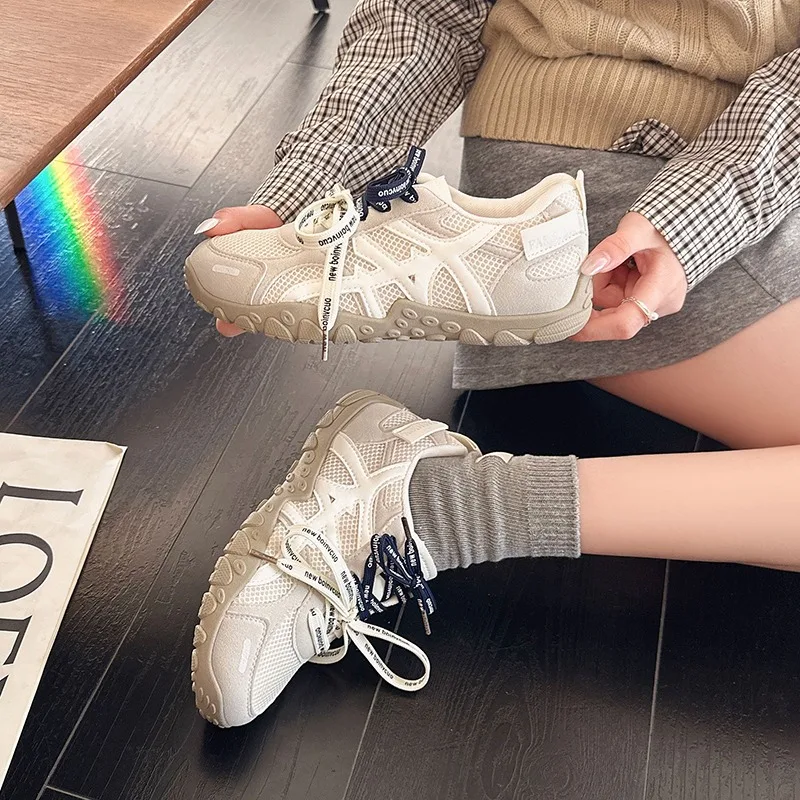 Women's Sneakers 2026 Breathable Soft Soled Casual Loafers Fashion Round Toe Low Top Walking Women Shoes Zapatillas De Mujer
