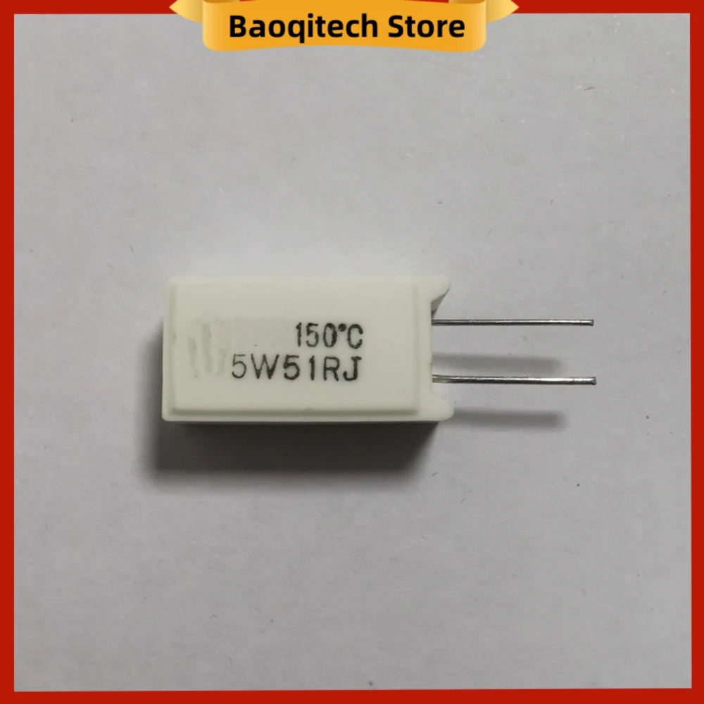 2 5 psc 5W 51R 150 ℃ 5% 5W51RJ with temperature cement resistor  For TFX vertical ceramic resistor copper feet