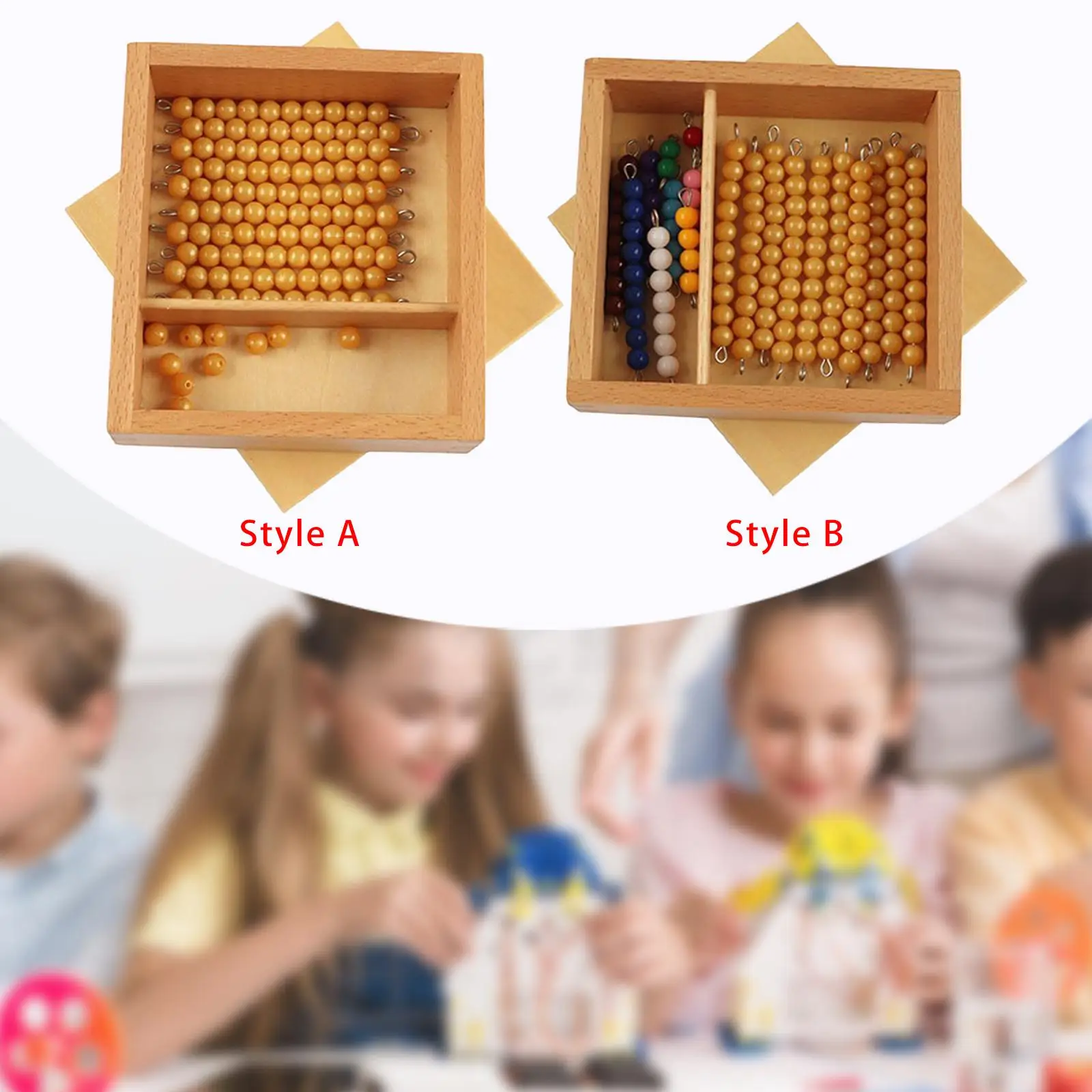 Montessori Math Beads Toy Manipuladores de Matemática para maiores de 3 anos pré-escolar