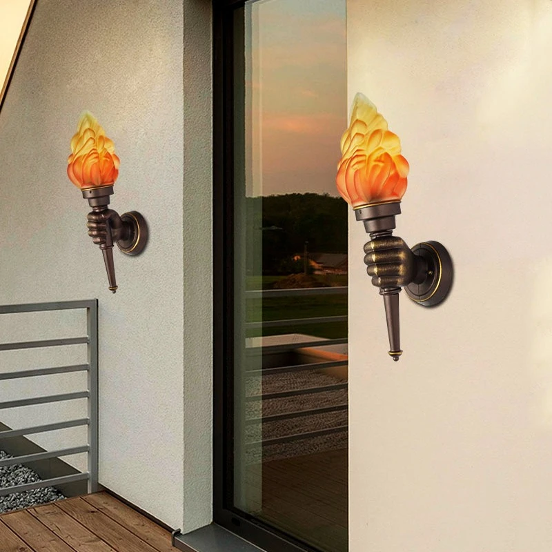

Outdoor Wall Torch Light Courtyard Hanging Light Indoor Coffee Restaurant Decoration Hand Light Creative Retro Ambient Lamps