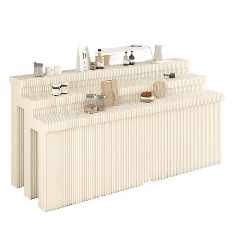 

Simple and stylish multi-layer booth Product display rack Exhibition display shelf Commercial household storage table Folding