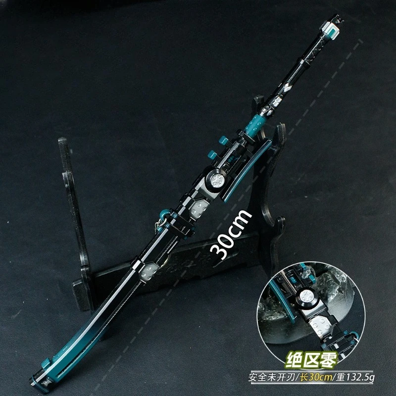 30cm/11.81in zenless zona zero periféricos taijutsu com bainha arma adereços katana faca metal modelo de jogo acessórios de mesa