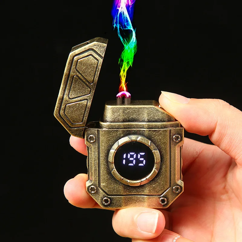 Popular plasma USB charging lighter windproof cigarette lighter punk mech internet celebrity portable small