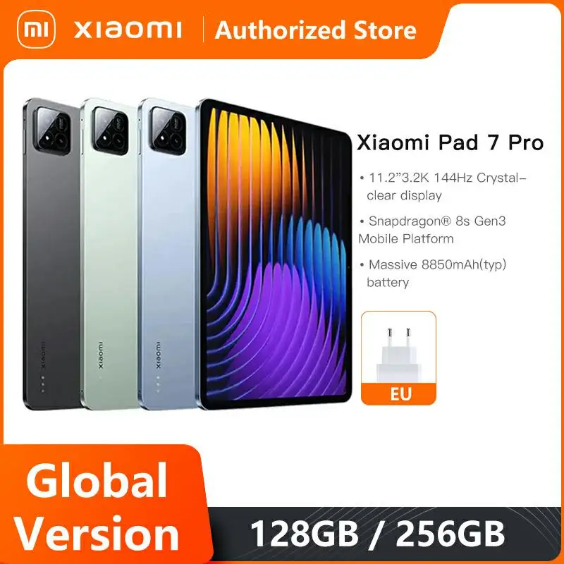 Глобальная версия Xiaomi Pad 7 Pro Mi Tablet Snapdragon 8s Gen 3 Adreno GPU 11,2 дюйма 3,2K 144 Гц Дисплей 67 Вт HyperCharge 8850 мАч
