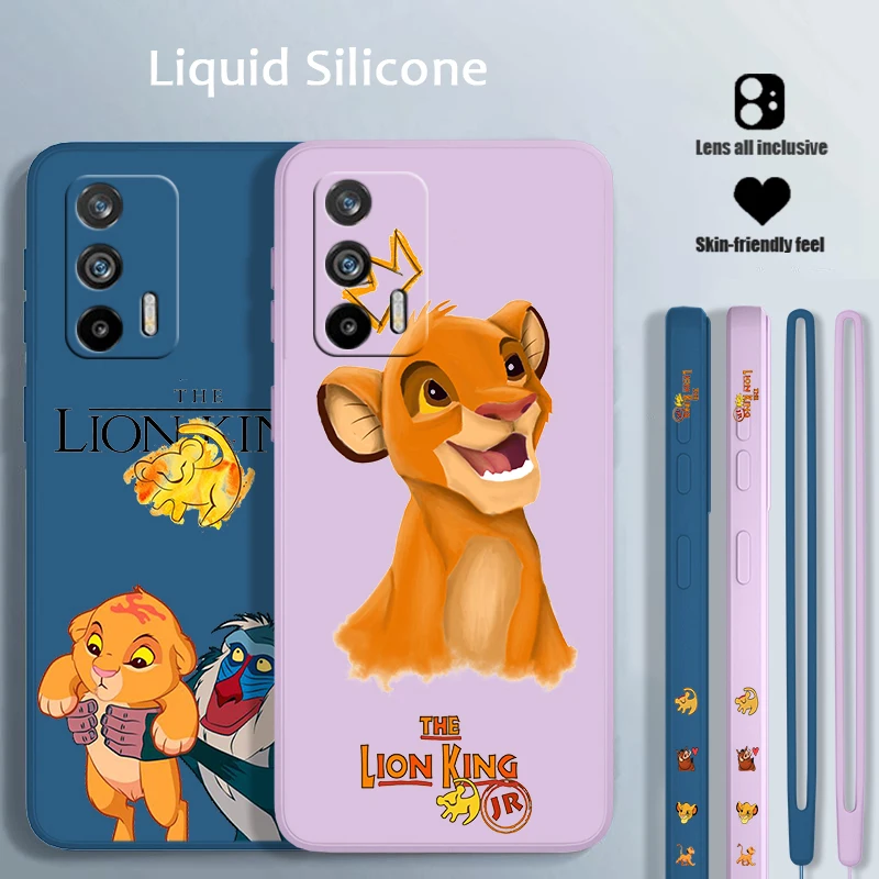 Disney Lion King For Realme Q5 GT Neo 5 3T 3 XT X3 C55 C30 C21Y C11 C2 Explorer Master Liquid Left Rope Phone Case