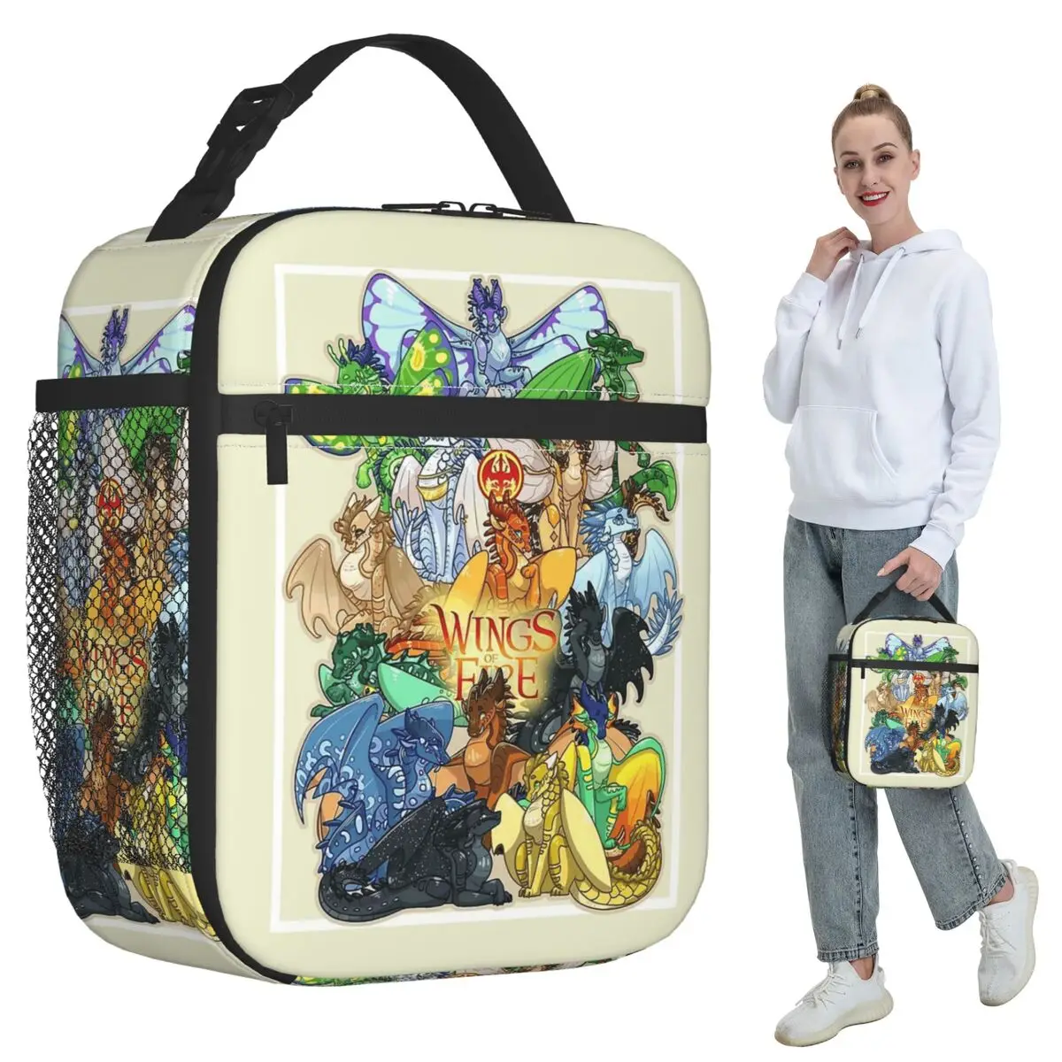 Wing Of Fire All Dragon Insulated Lunch Bag for Kids School Cooler Thermal Food Box Tote Portable Lunch Boxes Container