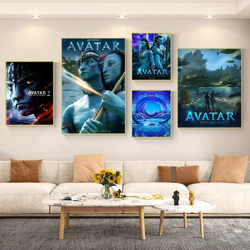 

A-Avatar T-The W-Way O-Of W-Water Movie Sticky Posters Retro Kraft Paper Sticker DIY Room Bar Cafe Aesthetic Art Wall Painting