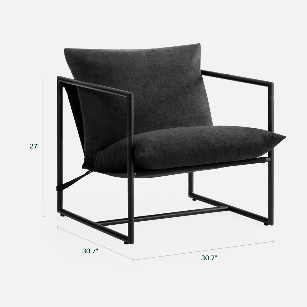 2023 New Metal Framed Sling Accent Chair, Black