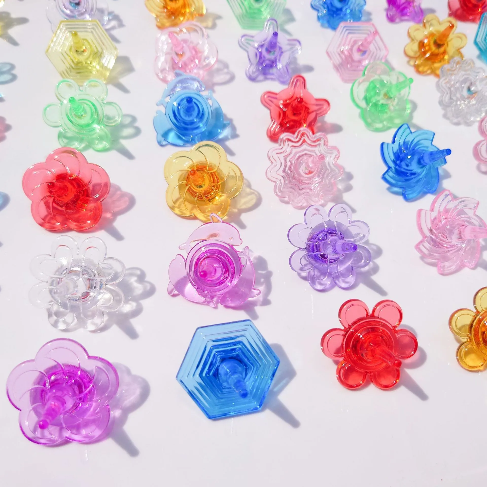 10/20pcs Color Acrylic Rotating Gyroscope Entertainment Stress Relief Fidget Mini Fingertip Gyroscope Children's Coordination
