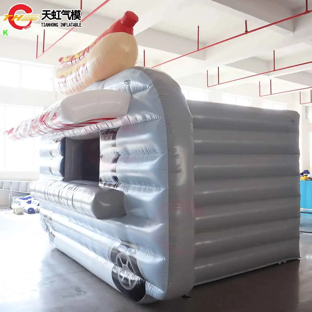 주문을 받아서 만들어진 팽창식 양보 대 부스 광고 핫도그 아이스크림 트럭 송풍기를 가진 팽창식 간이 건축물 사건 막대기 천막