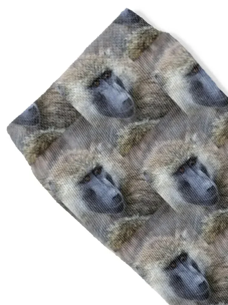 Olive Baboon Portrait Socks heated christmas gift Ladies Socks Men's