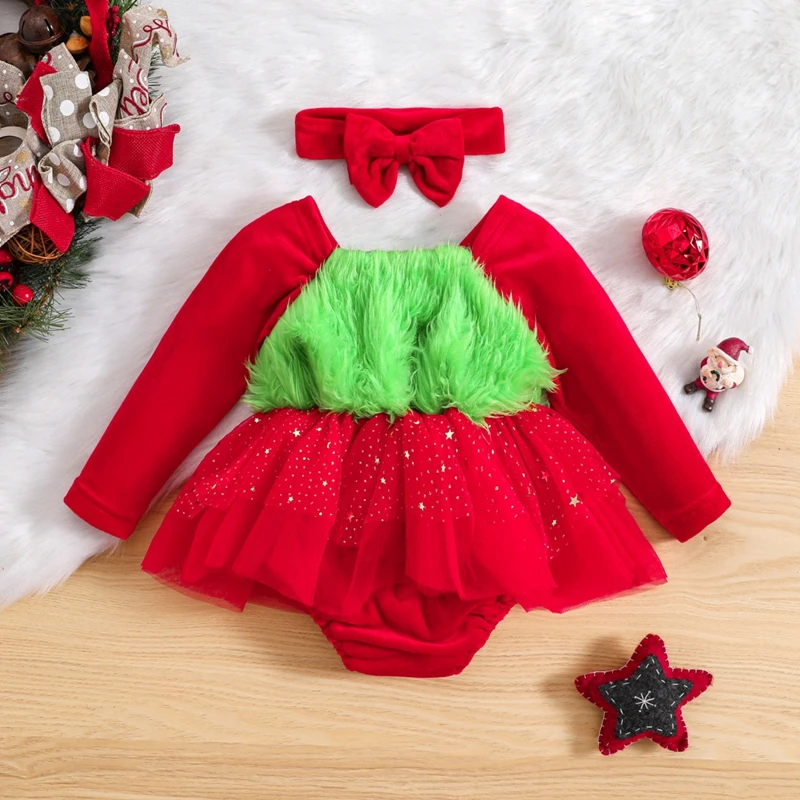 

Infant Girls 3Pcs Thanksgiving Costumes Short Sleeve Bodysuit Tutu Skirt with Hairband Set Toddler Apparel for Fall Holiday