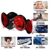 2PCS Waterproof 12V 300DB Universal Loud Car Horn Electric Snail Train Horn Super Loud Horns for Motorcycle Car Truck SUV Boat