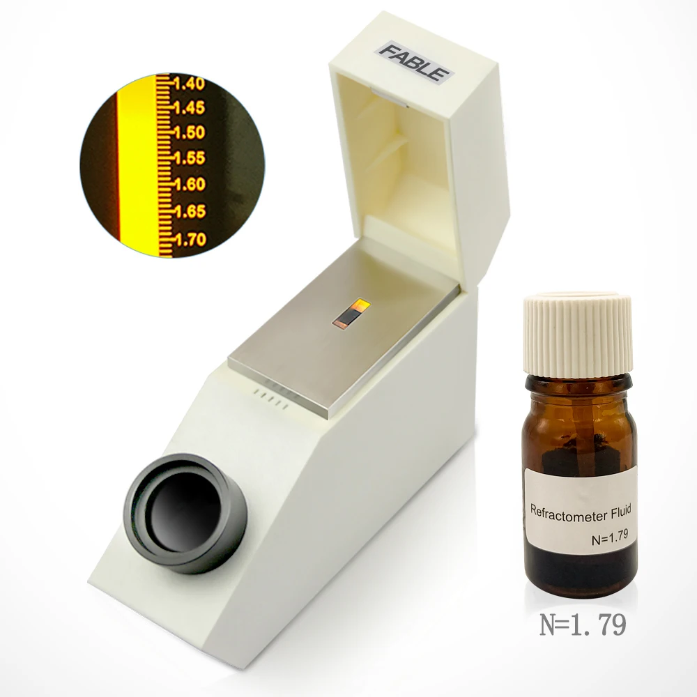 Portable Gem Refractometer 1.35–1.85 with Built-in LED Light for Refractive Index Testing