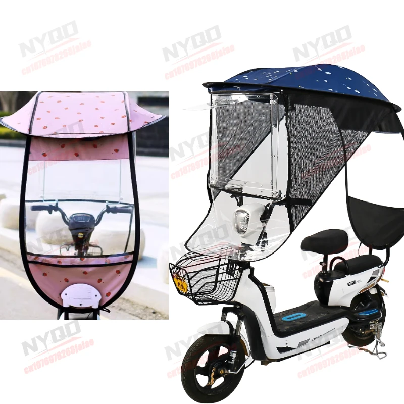

Electric vehicle canopy new thickened summer sunscreen rainproof parasol windshield battery car four seasons canopy