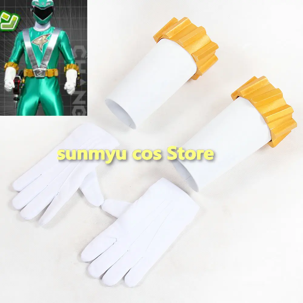 Engine Sentai Go-onger Cosplay Armcovers and Gloves Go-On Green Wrist Bands Go-On Black Cosplay Props