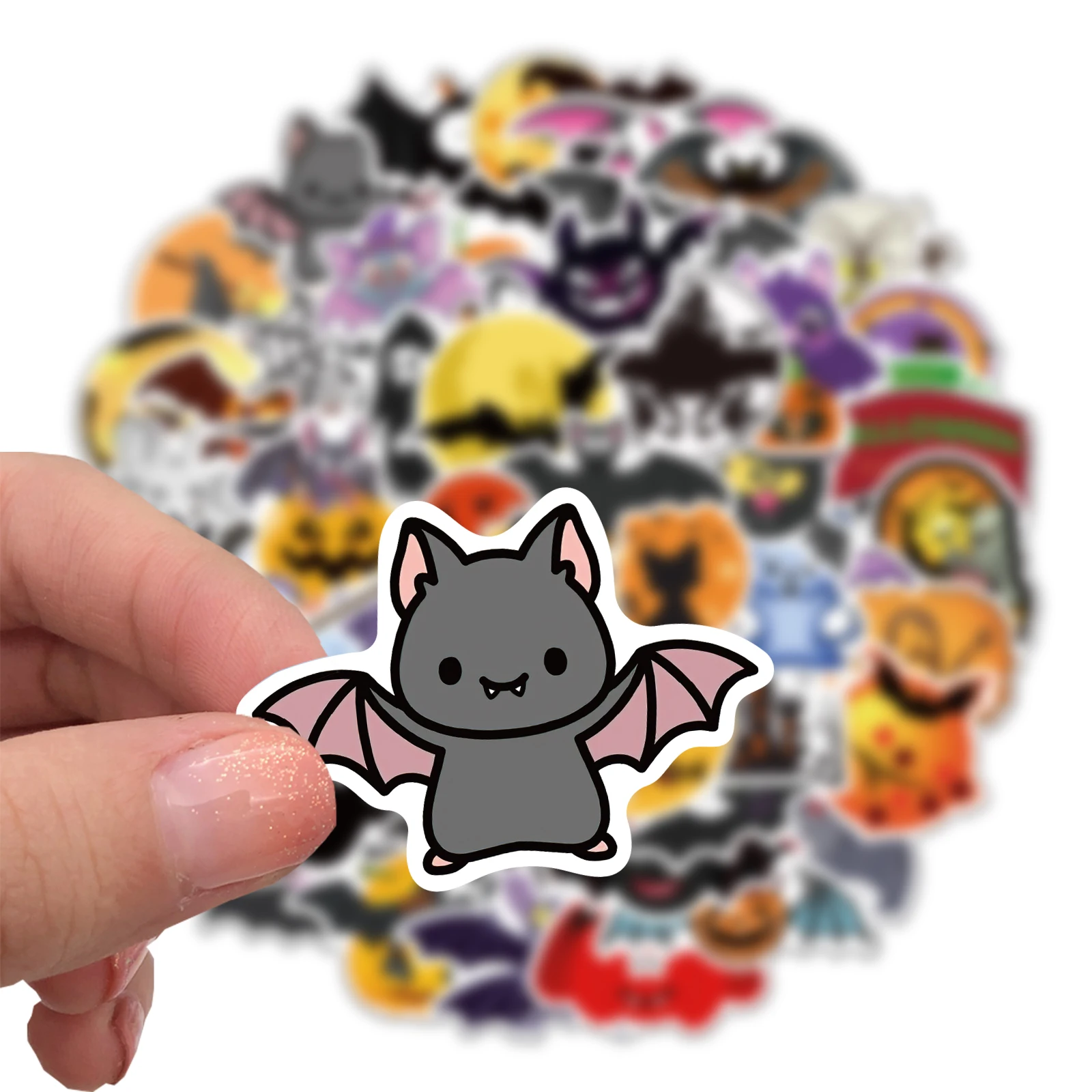 ハロウィン パンプキン かわいい ゴースト バット スパイダー ステッカー 面白い & クリエイティブ グラフィティ デカール スクラップブッキング、ジャーナル、文房具用 50枚