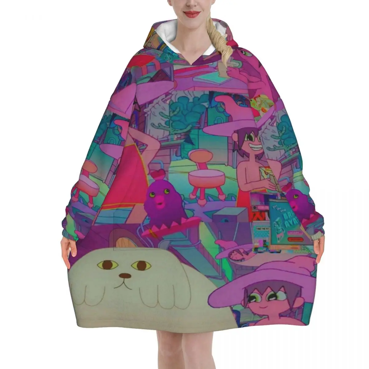 Midnights Gospes Blanket Hoodie Wearable Blanket Oversize with Pocket Warm Sleeping Bag Soft Cozy Onesie