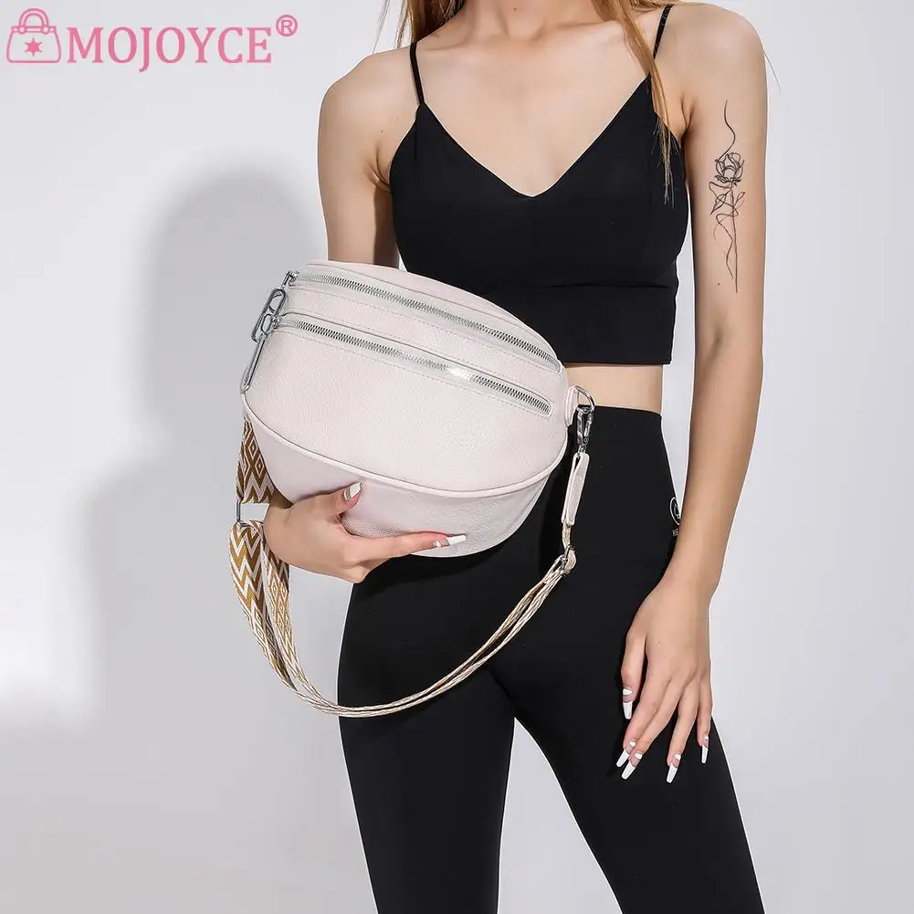 Damska stylowa torba Crossbody z szerokim paskiem Vintage torba na klatkę piersiowa PU skórzana moda torba ze sznurkiem damska codzienna torba