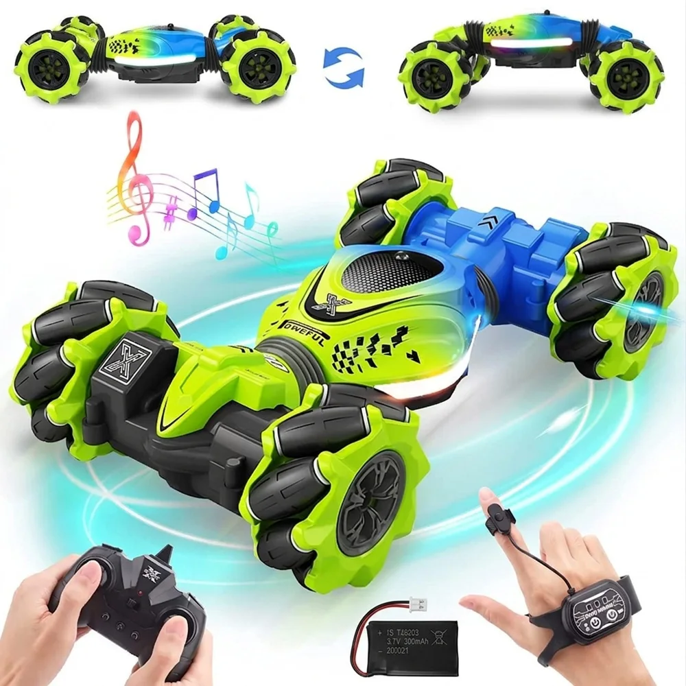 2.4GHz Gesture Sensing Stunt Car Hand Controlled Remote Control Twist Car 360° Drift Off-Road Vehicle Kids Toy Gift for Boys