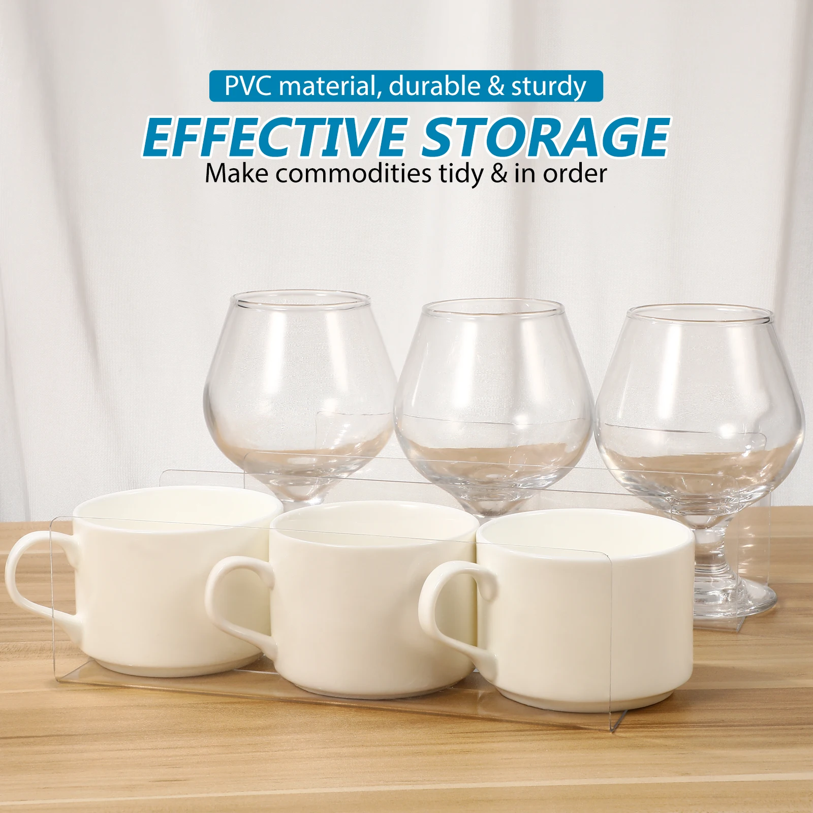 

20pcs L-shaped PVC Dividers 12cm High Transparent Shelf Organizers for Kitchen Cabinet Supermarket Retail Store Display