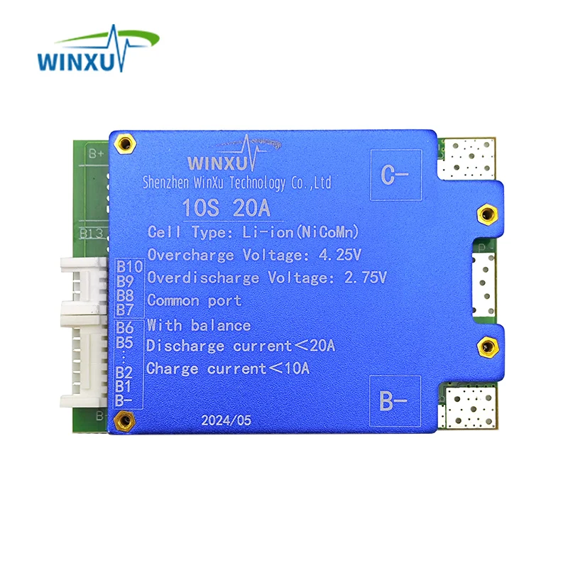 

Плата защиты аккумуляторных батарей BMS 10S 36V Li-ion 20A 30A с балансировкой для электровелосипедов и самокатов (PCBA)