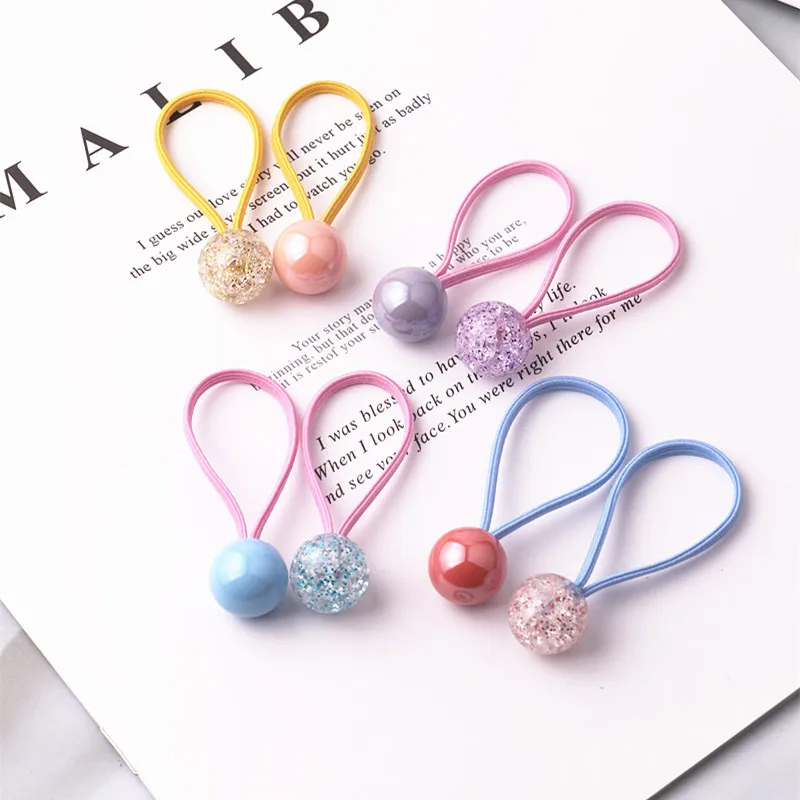 Children\'s hair accessories baby rubber bands solid color beads love stars cartoon series