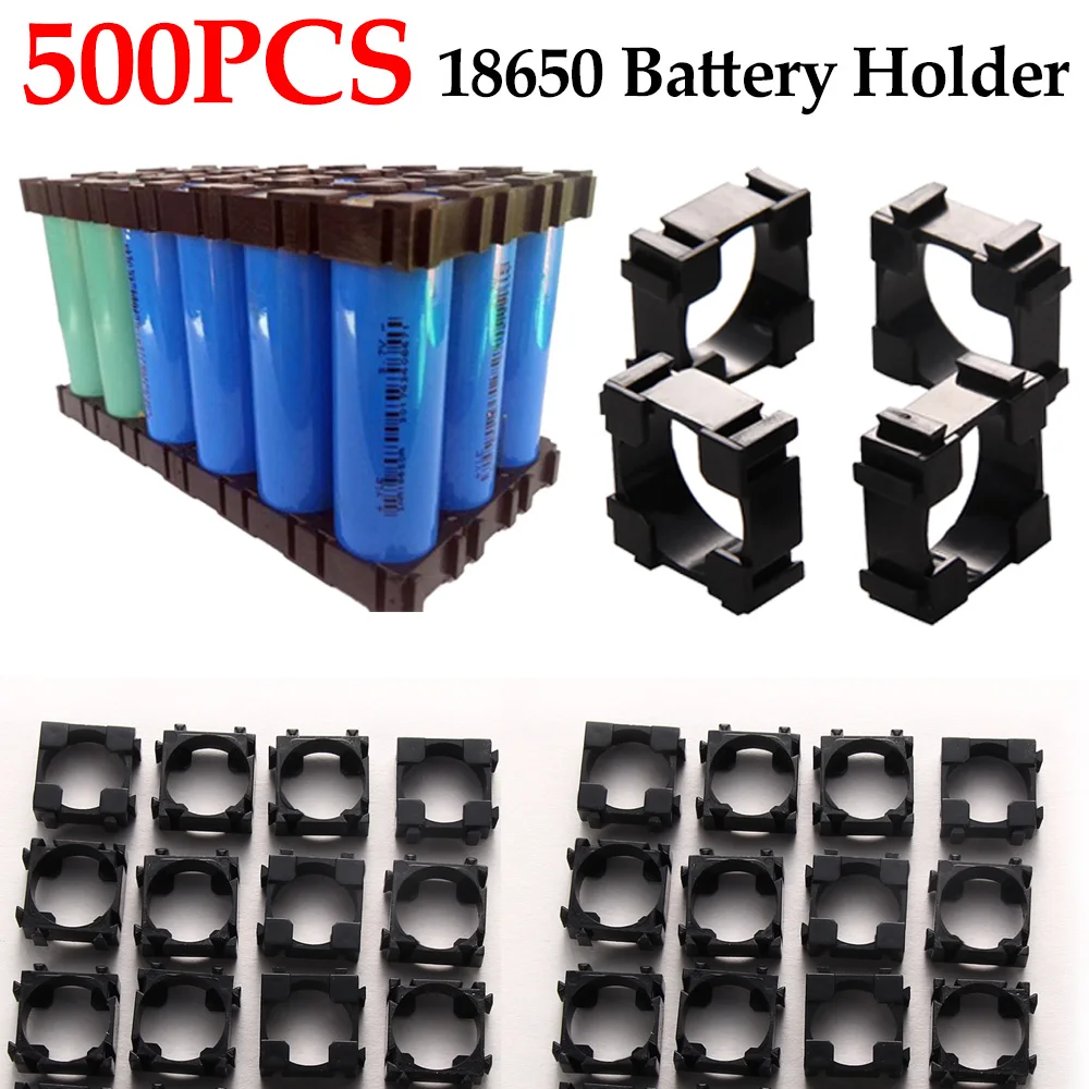 

500Pcs 18650 Battery Holder Bracket Cylindrical Battery 18650 Li-ion Cell Holder Safety Anti Vibration 18650 Plastic Case Box